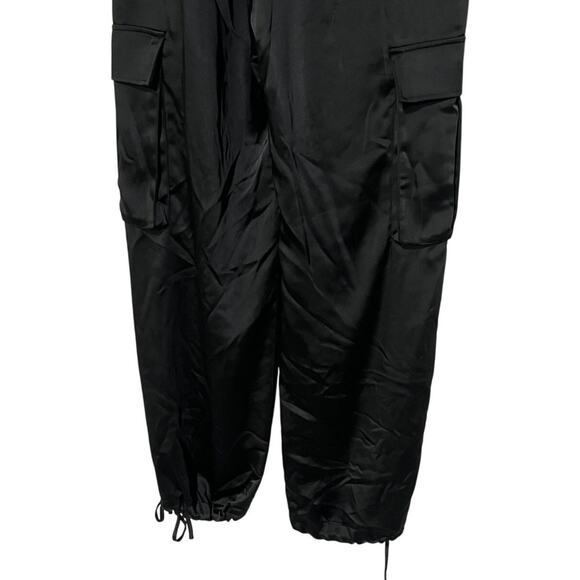 SANCTUARY WOMENS SIZE 25 EVE MID RISE SATIN CARGO PANTS BLACK NEW - Picture 11 of 14